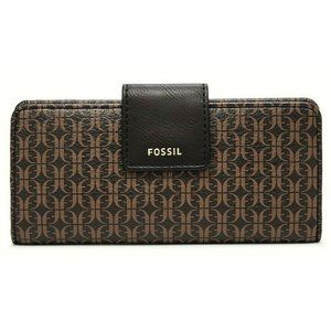 New Fossil Madison Slim Clutch Wallet Black / Brown multi